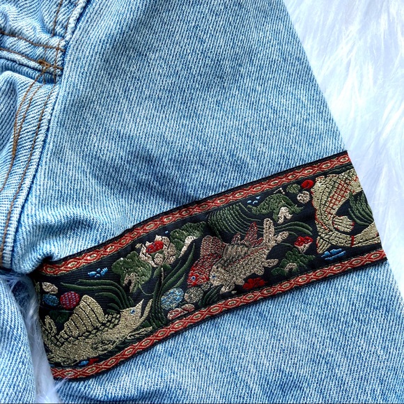 J. Crew Denim Jean Jacket Blue Koi Petite Coat XSP - Picture 2 of 11